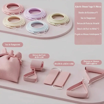 Kit de Fitness Pilates Complet – Bandes de Résistance & Accessoires