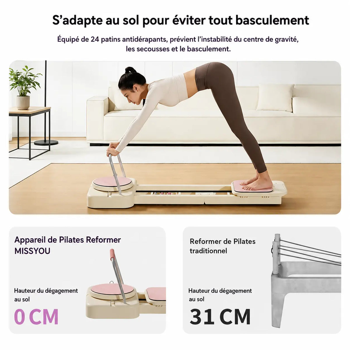 Pilates Reformer Pro – Le Studio de Pilates Professionnel, Pliable et Compact