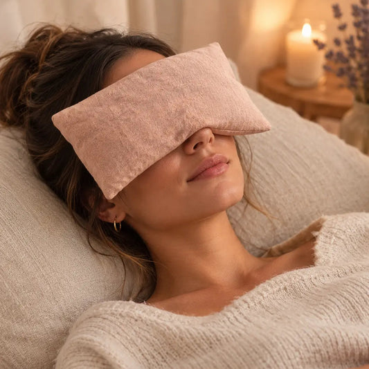 Coussin Chauffant Yeux — Billes d'Argile & Lavande | Anti-Fatigue Chaud/Froid