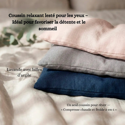 Coussin Chauffant Yeux — Billes d'Argile & Lavande | Anti-Fatigue Chaud/Froid