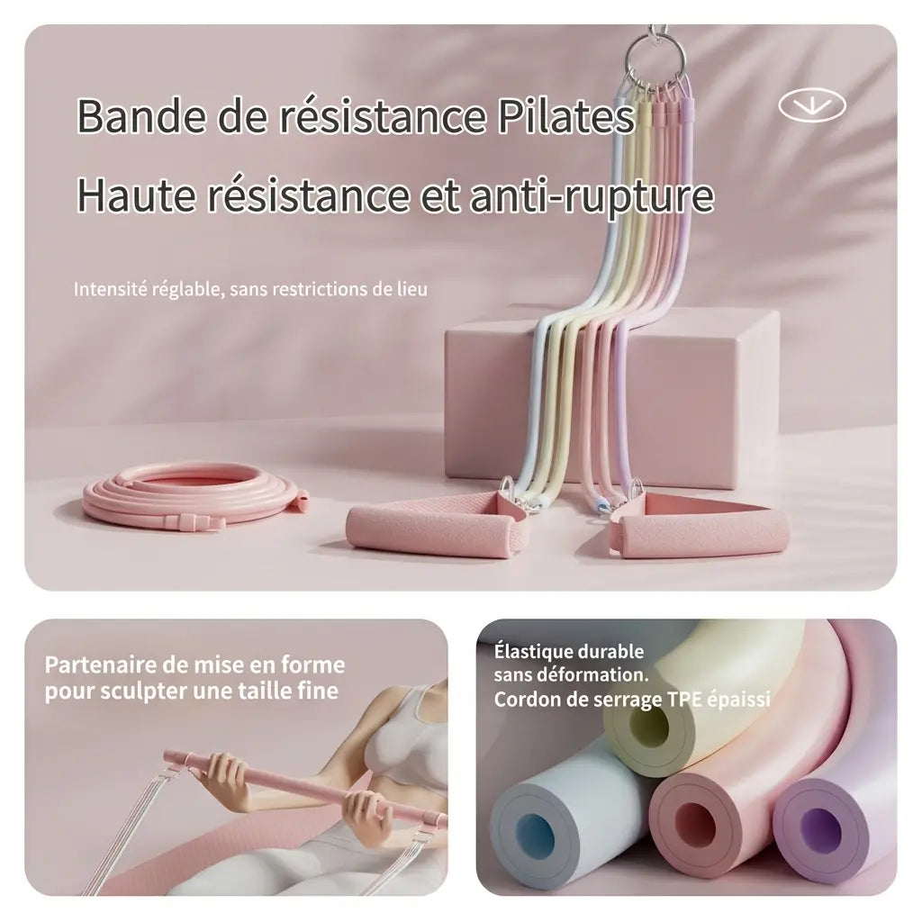 Kit de Fitness Pilates Complet – Bandes de Résistance & Accessoires