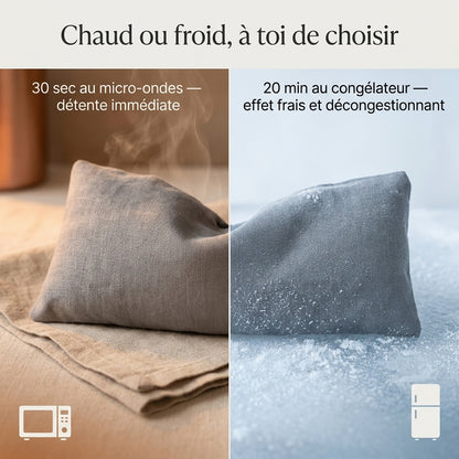 Coussin Chauffant Yeux — Billes d'Argile & Lavande | Anti-Fatigue Chaud/Froid
